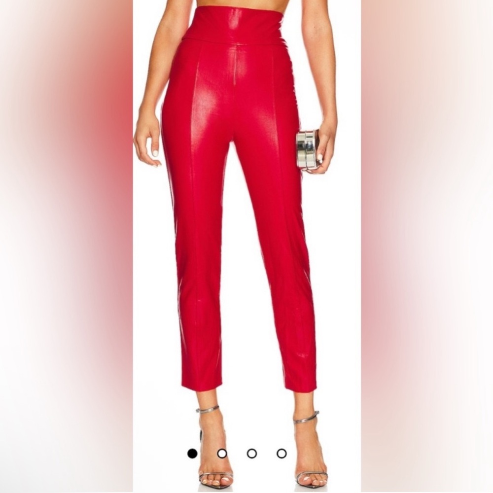 Amanda Uprichard Vibrant Red Cropped Pants